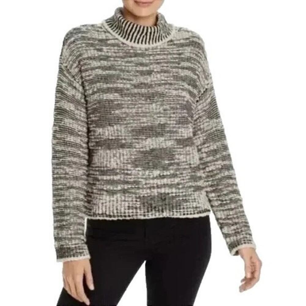 NWT EILEEN FISHER Funnel Neck Box Top Sweater Wool Blend Resort Cozy Slouchy XS